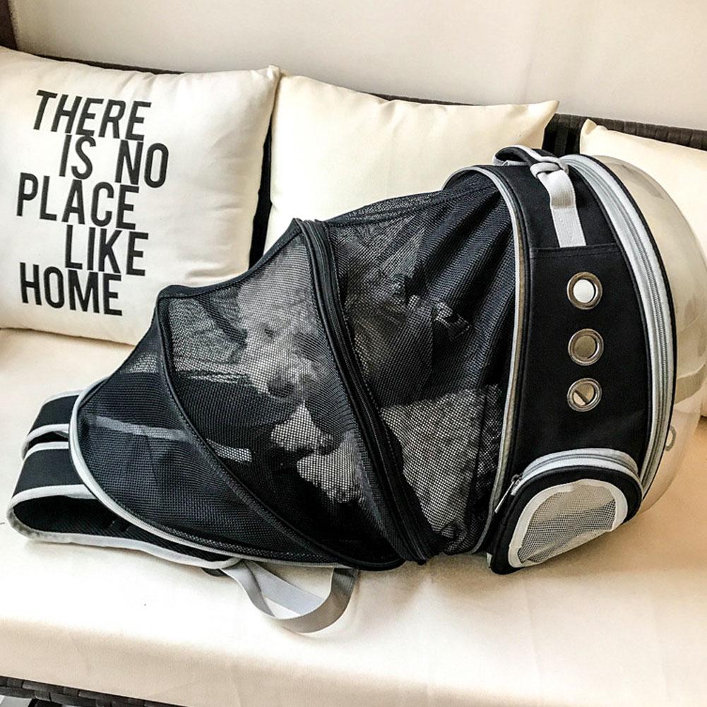 Mochila portátil para mascotas, gato, mascota, perro, transporte, mascota, mochila para mascotas bolsa: black