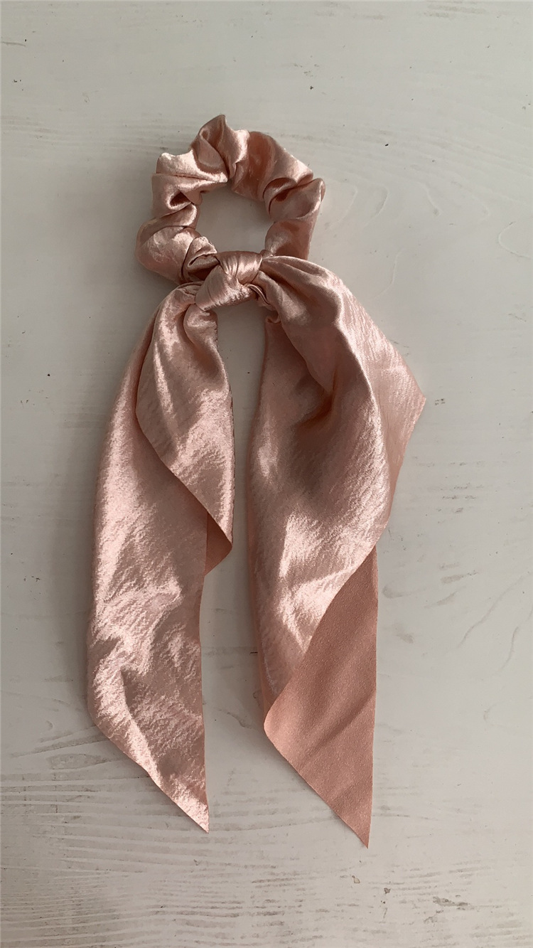 Cinta larga de seda brillante para mujer y niña, bandas elásticas para el cabello, nudo de lazo, soporte para cola de caballo, lazos para el cabello, accesorios para el cabello: Rojo