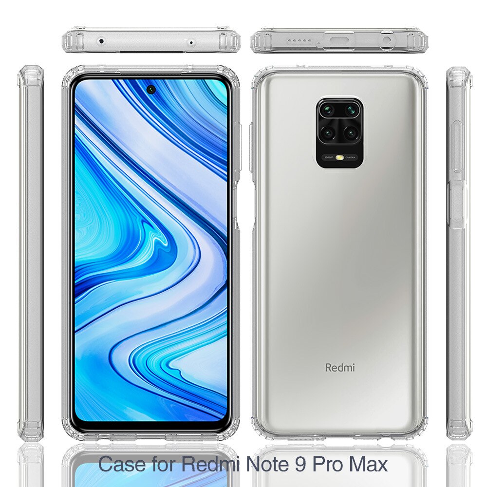 Pour Xiaomi Redmi Note 9 Pro étui cristal hybride pare-chocs clair étui de téléphone pour Xiaomi Redmi Note 9s / Note 9 Pro Max couverture acrylique