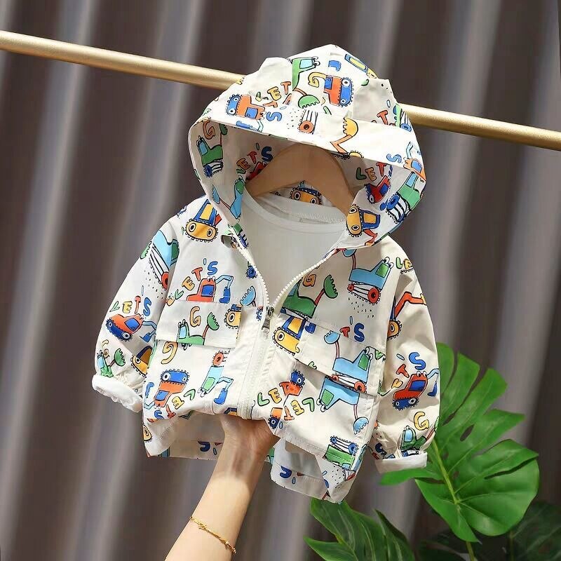 Manteau de dinosaure pour enfants, jolie veste de printemps pour garçons et filles, vêtements actifs pour bébés
