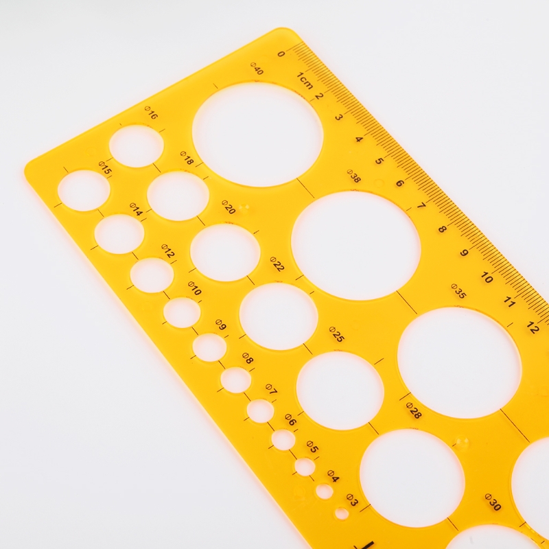 K Resin Circles Geometric Template Ruler Stencil Drawing Measuring Tool Students