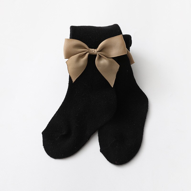 Summer Mesh Baby Girl Tights Breathable Thin Bows Kids Pantyhose Soft Solid Color Toddelr Stockings Baby Girl Clothes: Black
