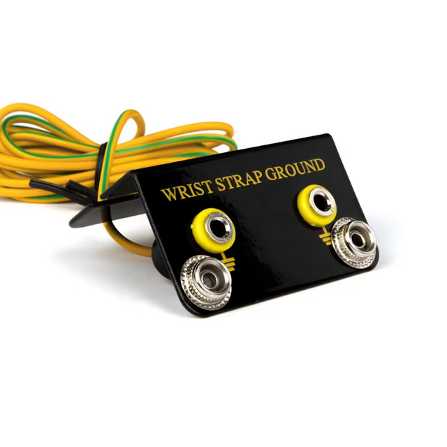 Professionelle antistatische ESD-Erdungssteckdose, L-förmige Steckdose, Bananenstecker, ESD-Handgelenkschlaufe, Erdungskabel, elektrostatisches Erdungskabel: Blau