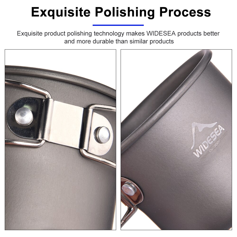 Widesea – tasse de Camping en aluminium, tasse de café thé en plein air, vaisselle touristique, fournitures de cuisine de pique-nique, équipement de randonnée touristique