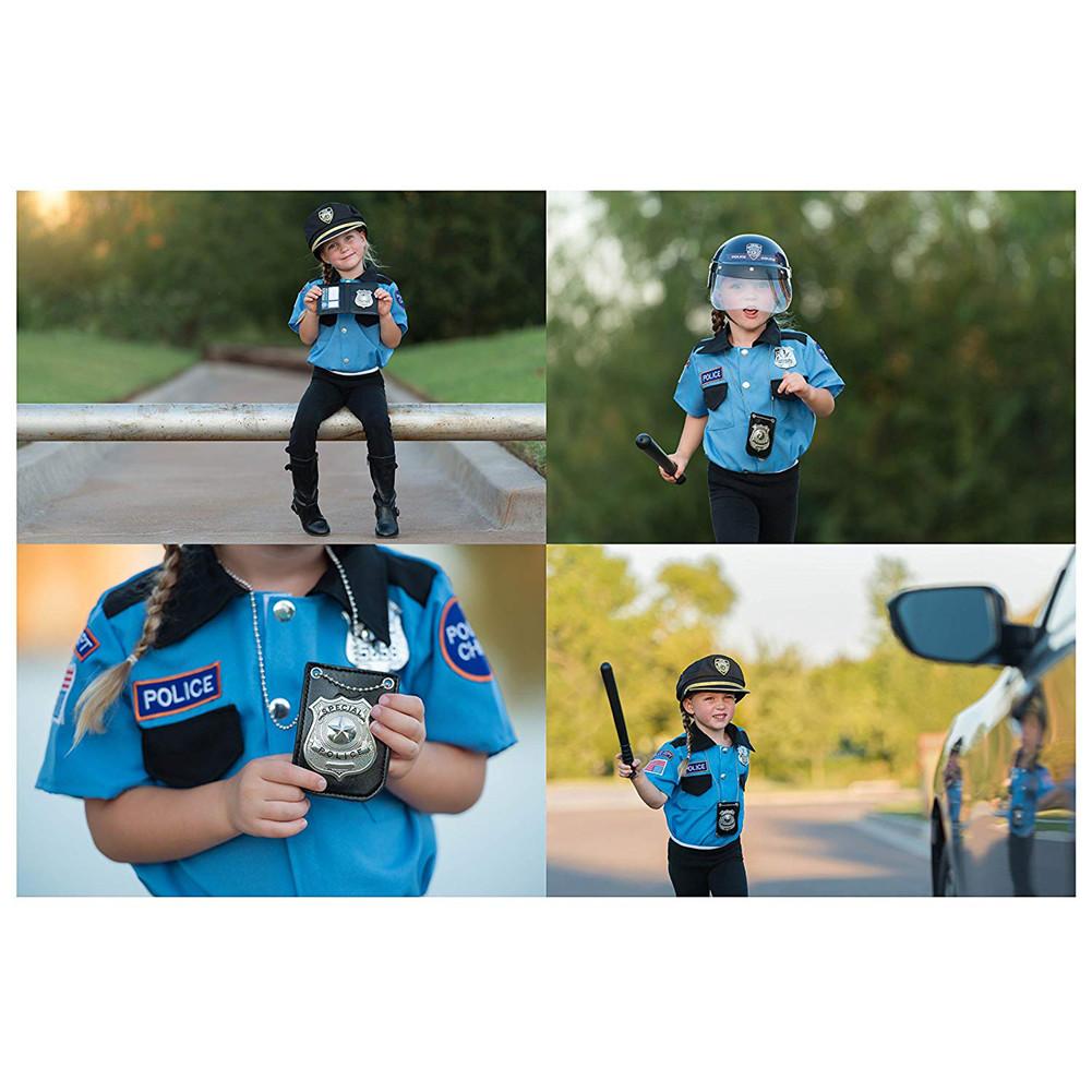 Dress Up Pretend Play America Police Special Badge With Chain And Belt Clip Toys For Boys Girls