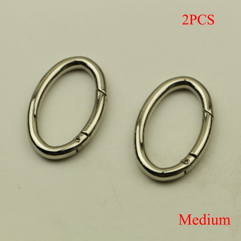 2 stk metallport fjær oval ringe spenner klips karabiner vesker håndveske krok lærveske stropp spenne karabinkrok bag tilbehør: Sølv m