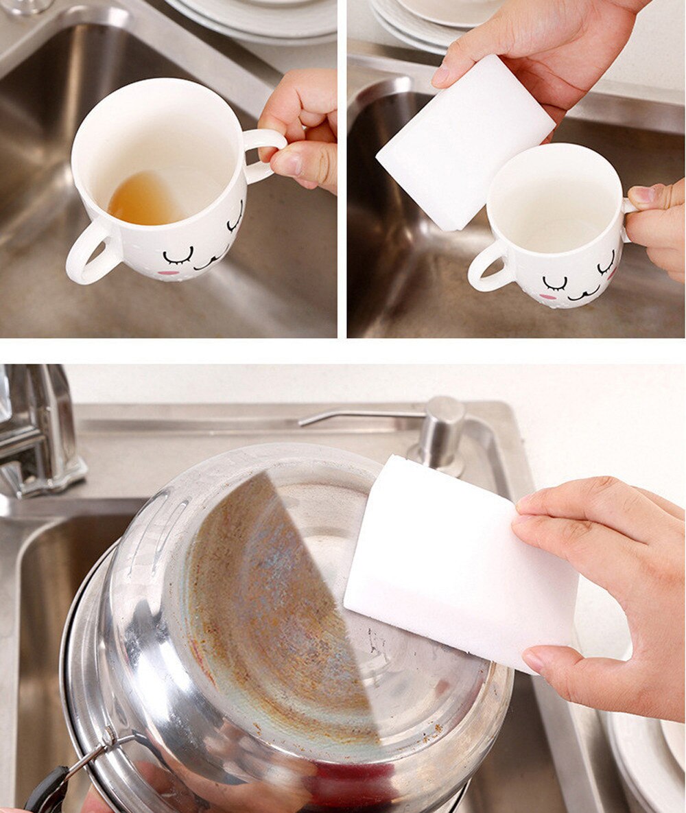 35Pcs White Magic Sponge Eraser Cleaning Melamine Foam Cleaner Kitchen Pad