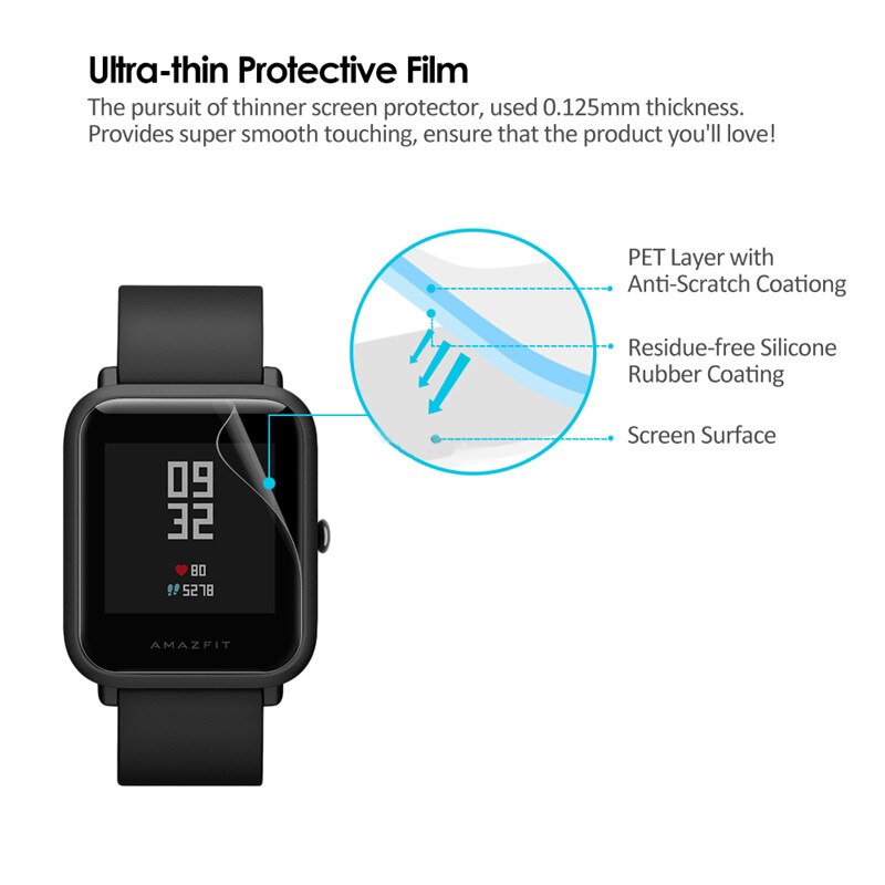 Película protetora para amazfit bip u s (não vidro) em amazfit gts 2 mini 2e filme protetor de tela folha