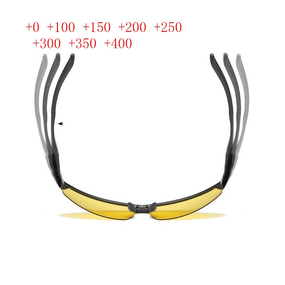 Aluminium magnesium bifocale leeszonnebril heren nachtzicht presbyopie sport leeszonnebril dioptrie 1.0 to 3.0 nx