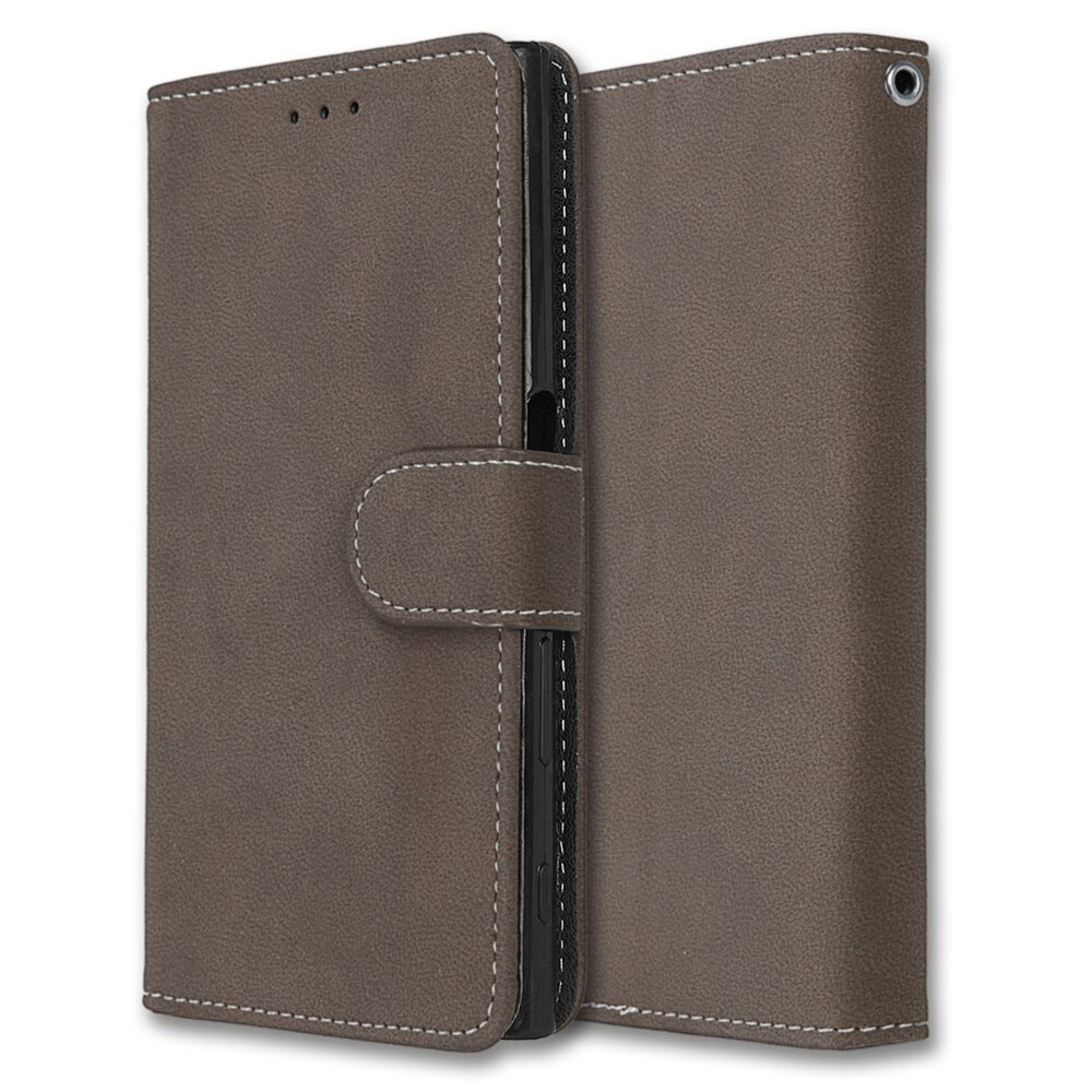 Fundas abatibles de cuero para Sony XZ, Fundas para Sony Xperia XZ F8331 Dual F8332, funda billetera con soporte para sony xz X Z: Brown