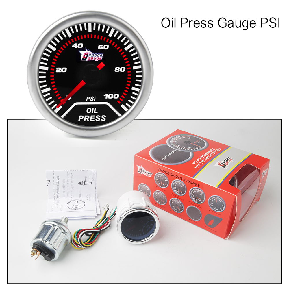 2&quot; 52mm Car boost gauge bar psi Exhaust gas temp water temp oil temp oil press Air fuel gauge voltmeter tachometer: Oil Press Gauge PSI