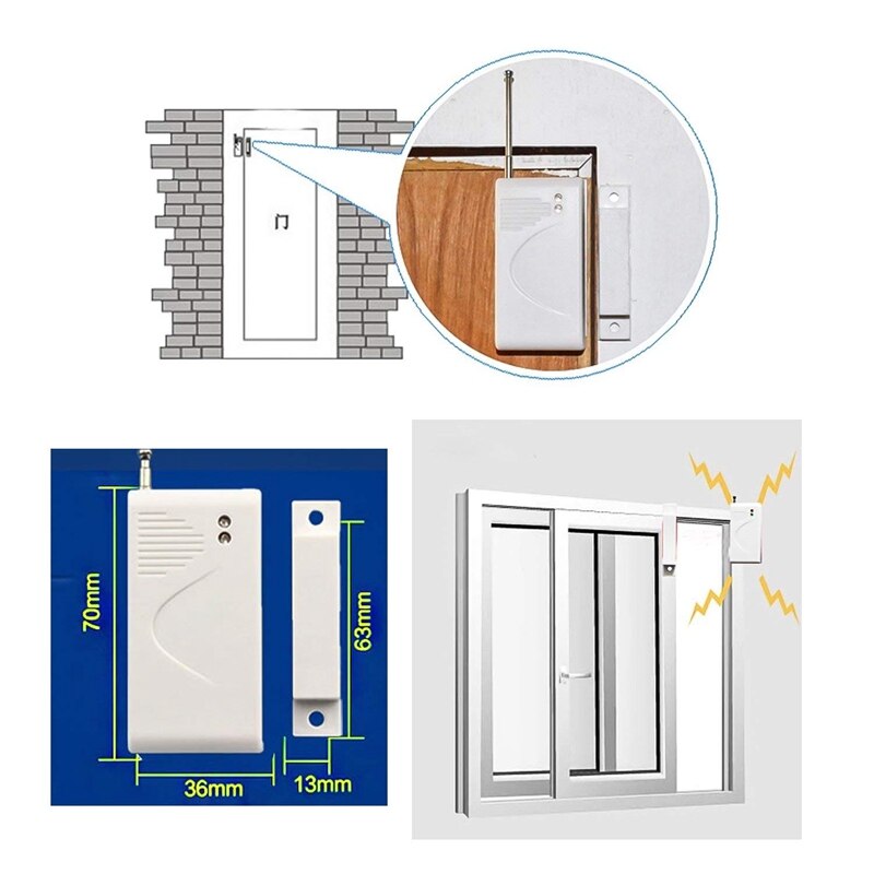 Universele 433 mhz gsm draadloze magnetische contactsensor voor raam- en deurintercomsystemen voor thuis- en kantoorbeveiliging, accessoires