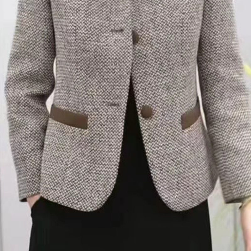 Blazerjasje van middelbare leeftijd Dames Lente moeder met lange mouwen Elegante korte top Mode Vest Jasje Dames Luxe kleding