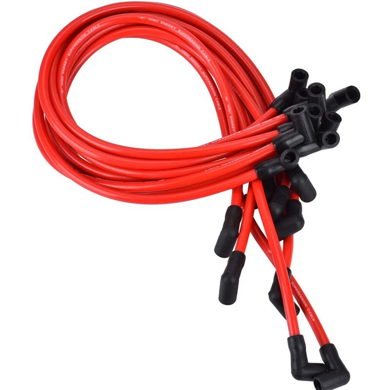 Juego de cables de bujía de 10,5 MM, SP10-390-1010 cable de encendido de alto rendimiento para Chevrolet AM General Isuzu HEI SBC BBC 350