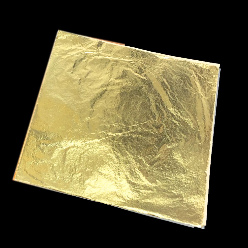 16x16 cm 100 hojas de hoja de aluminio dorada hojas dorado de aluminio de cobre de la hoja