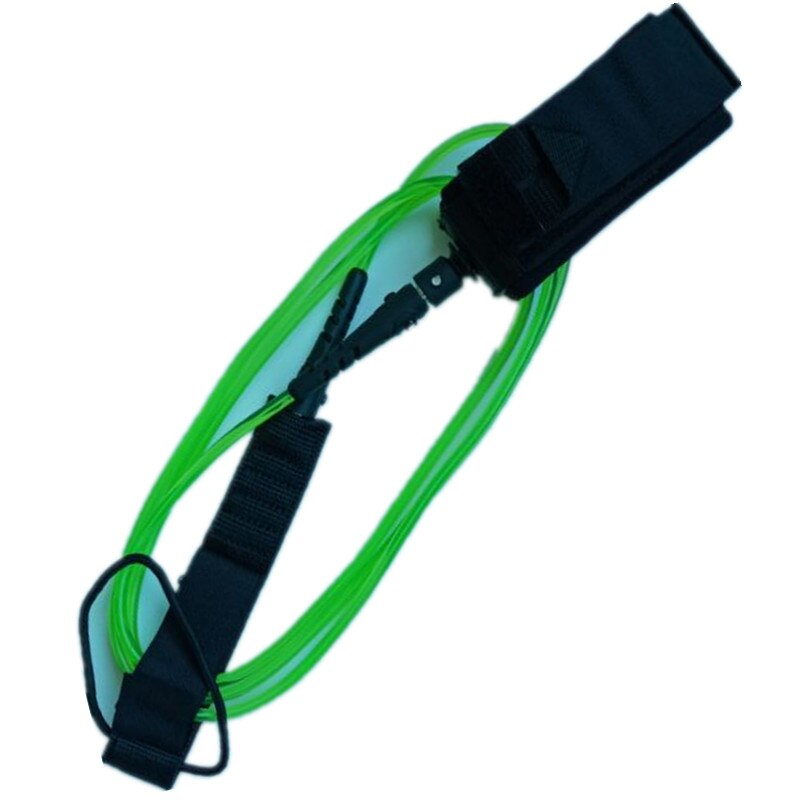 SRFDA surfboard leash 6feet5.5mm Double swviels straight leash with Polyurethane TPU Nylon Stainless steel surf leash: White core green