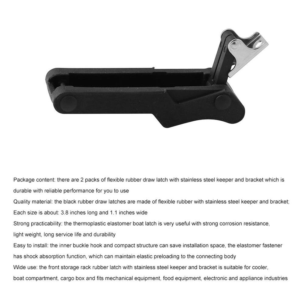 2pcs Front Storage Rack Rubber Latch Center Thermoplastic Elastomer Boat Latch Flexible Rubber Draw Latch