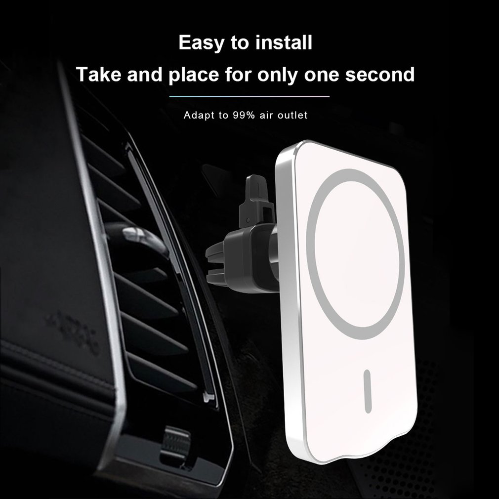 15W Magnetische Auto Draadloze Oplader Qi Snel Opladen Air Auto Voor 12 Stand Telefoon Houder Aluminium B8 Draadloze lader