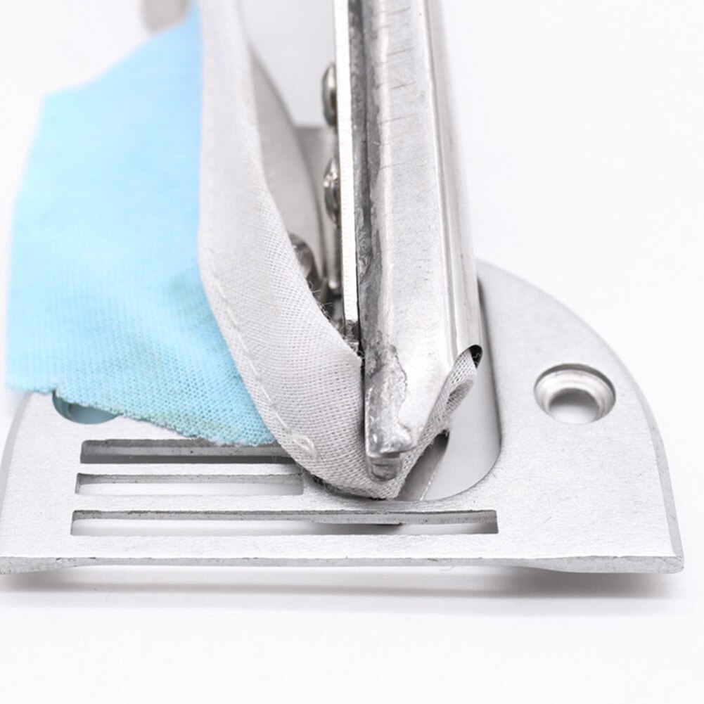Hemmer bias pärm tillbehör rostsäkra för låssöm maskin overlock folder fyrfaldig rätvinklig industriell kurvkant