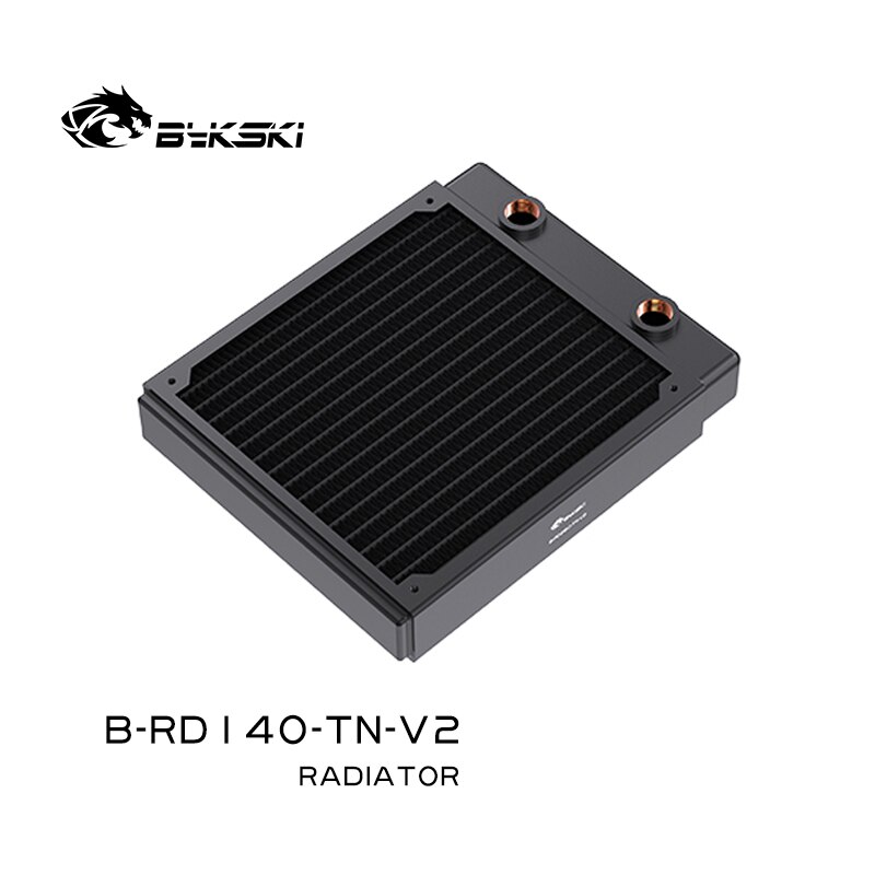Bykski 28Mm Dikke Koperen + Messing 140Mm Computer Waterafvoer Vloeistof Warmtewisselaar Metalen Radiator Voor 140Mm fans G1/4''