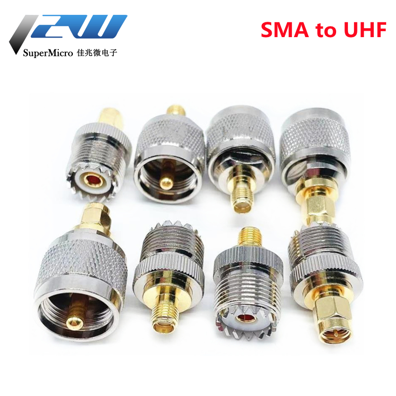 1 stk uhf-sma adpater sma hann hun til uhf  pl259 hann hun  so239 plugg rf koaksial adapter kontakt radio uhf-jk til sma-jk