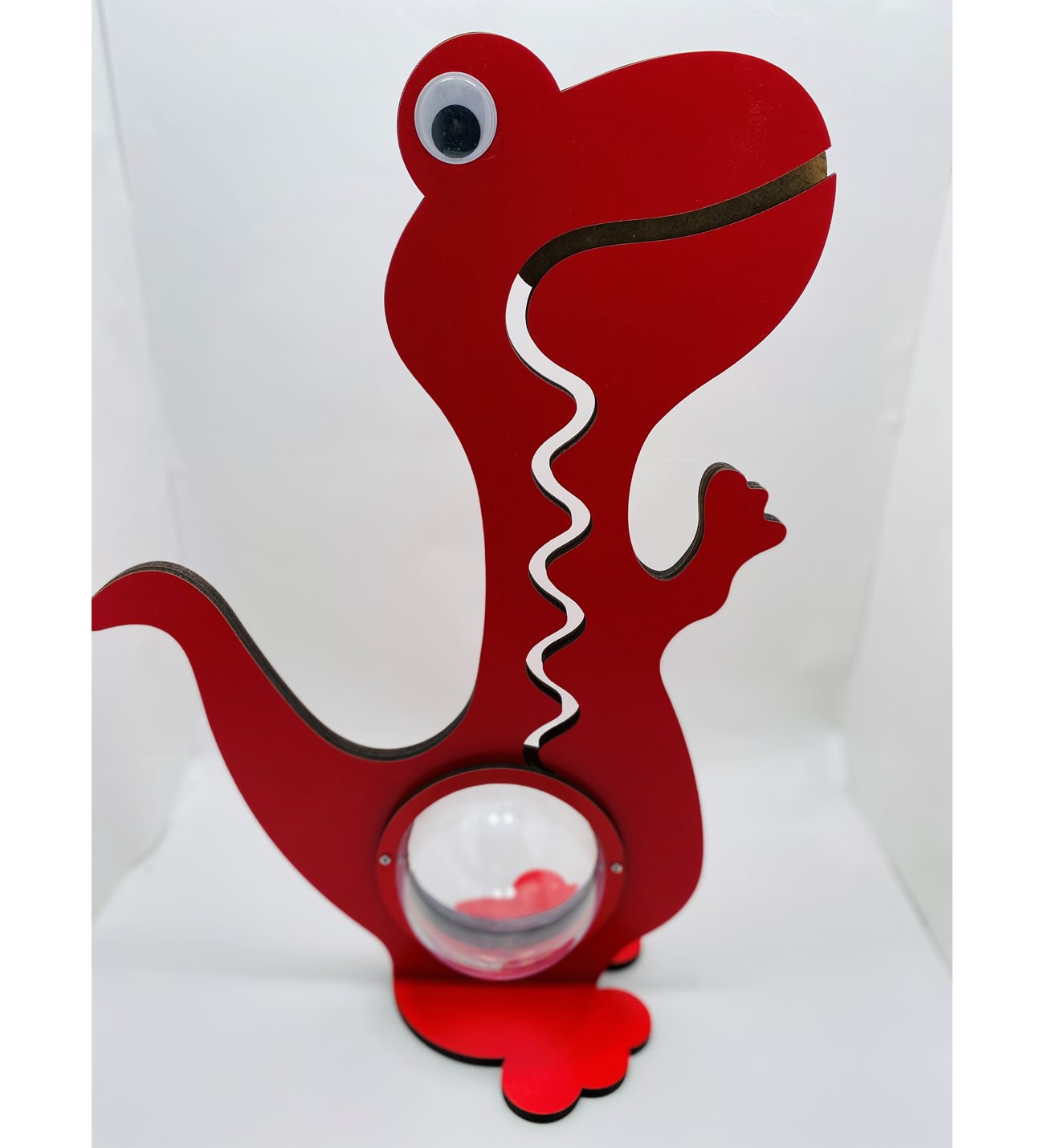 Tirelire dinosaure en bois, 50 Cm, rouge