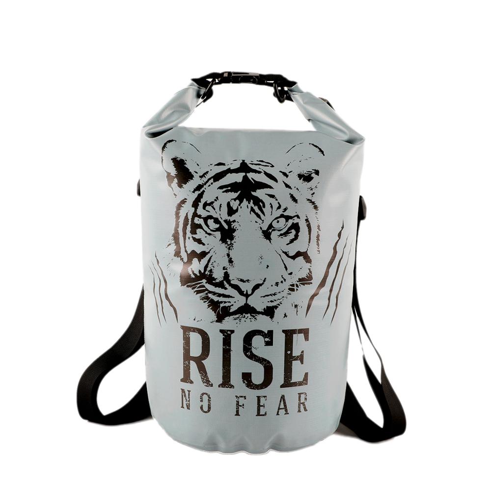 15L Dry Bag Cool Tiger Printing Packs Outdoor Waterdichte Opbergzakken Voor Zwemmen, Kajakken, Varen, Wandelen, camping, Vissen