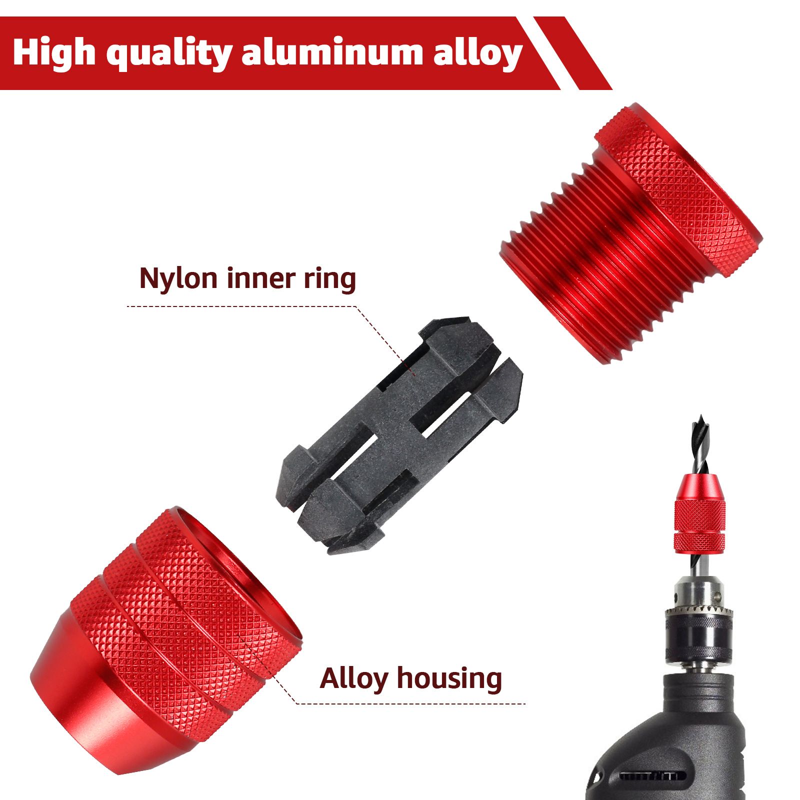 2Pcs Drill Depth Stop Adjustable Drill Bit Stop Collar Aluminum Alloy Drill Stop Drill Size Range 5/64in-3/16in 15/64in-7/16in