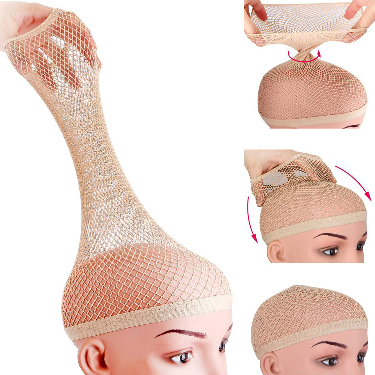 Dream Lover Mesh Perücken kappe für langes Haar, Haarnetz für Perücke, Haar kappe für Perücken, schwarz,: Medium Braun