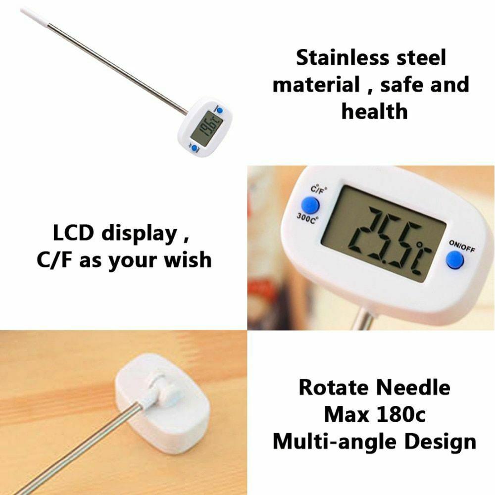 Lebensmittel Thermometer Kochen Temperatur Sensor LED Digital Display Elektronische Sonde Thermometer Flüssigkeit Fleisch Thermometer