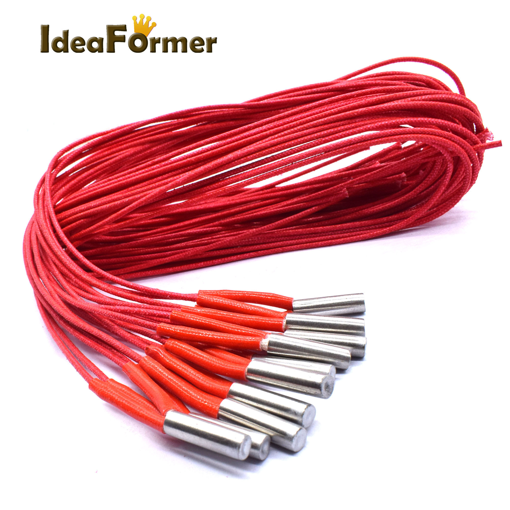 Calentador de cartucho para impresoras 3D, 12V/24V, 40W, 6x20mm, 1m, rojo, para extrusora MK Mendel Reprap, piezas de calor, accesorios para impresora 3D, 1 Uds.