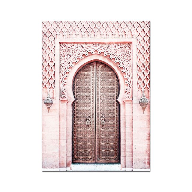 Marokko Poster Drucke Sahara nordisch Poster Islam Zauberstab Kunst Moderne Leinwand Malerei Zauberstab Bilder Für Wohnzimmer Unframe: Blau / 60x80cm Nein Rahmen