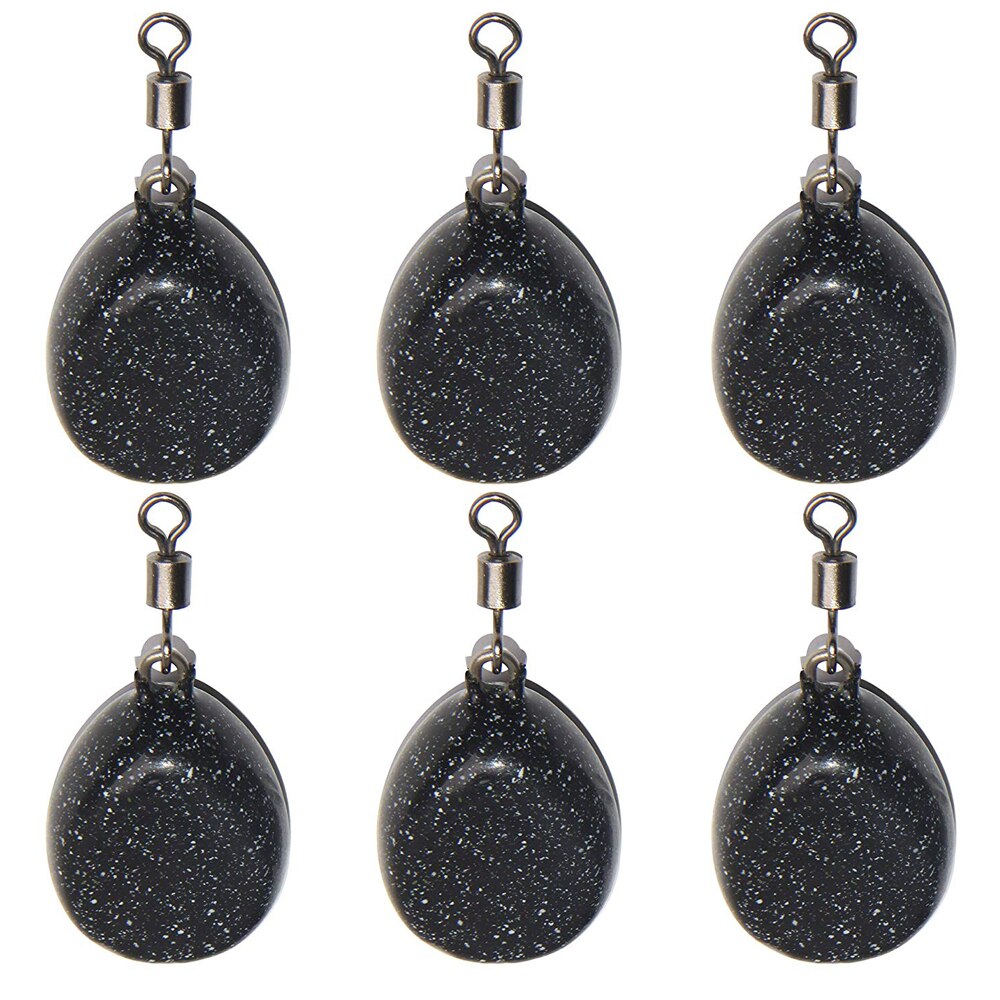 6Pcs Fishing Sinker Flat Pear Swivel Sinker Weights 2oz Coated Tapered Flat Pear Weights For Carp Fishing Accessories: Black