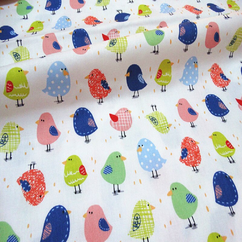 Gedrukt Vogels Baby Katoen Quilten Stof door meter voor DIY naaien patchwork stof sheet stof 50*160cm