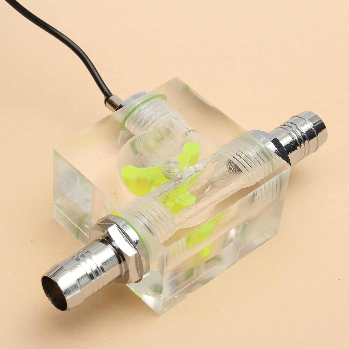Water Liquid Cooling 3 Way Flow Meter LED Light Thermometer G1/4 Threaded Connector For Water Liquid Cooler System CPU