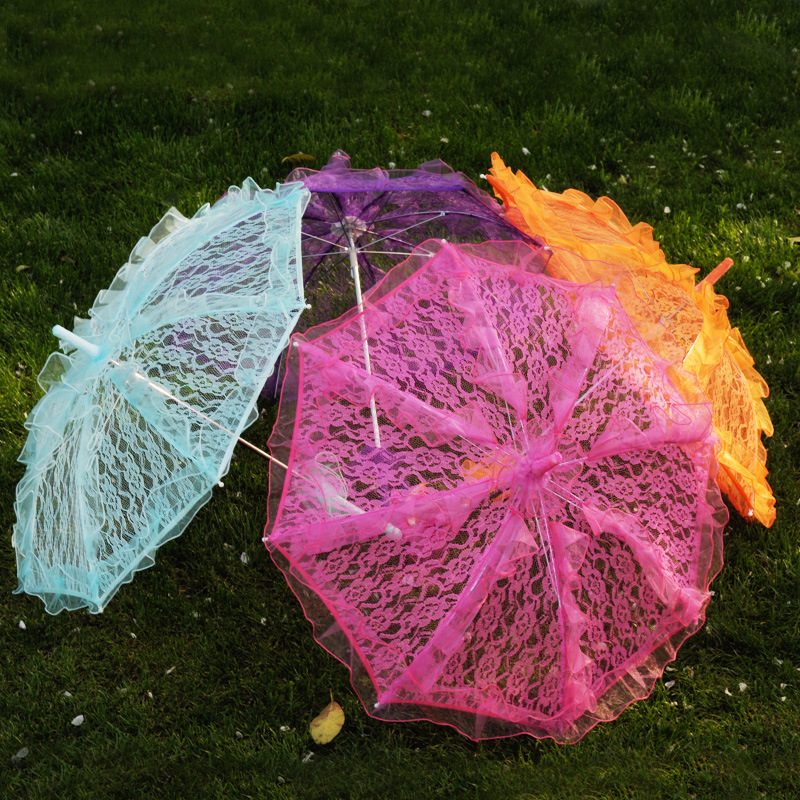 50/60cm Holzgriff Spitze Handwerk Regenschirm Promi schwarz Spitze Regenschirm Sonnenschirm Hochzeit Fotografie Braut Regenschirm Dekor
