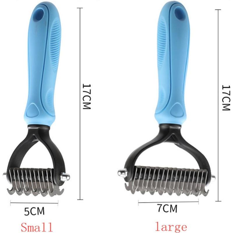 Pet Hair Removal Comb Knotter Brush Double Sided Cat and Dog Grooming Hair Removal Tool Curling Cleaner Comb Pet Grooming