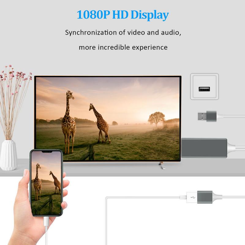 Universele 1080P Hdmi-Compatibel Mirroring Kabel Tv Kabel Adapter Telefoon Naar Tv Hdtv Adapter Voor Iphone 11/ipad/Android