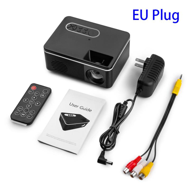 Ue/AU/royaume-uni/états-unis S361 Mini projecteur domestique 1080P HDMI USB TF Home cinéma proiettore par smartphone cellulare: EU BLACK