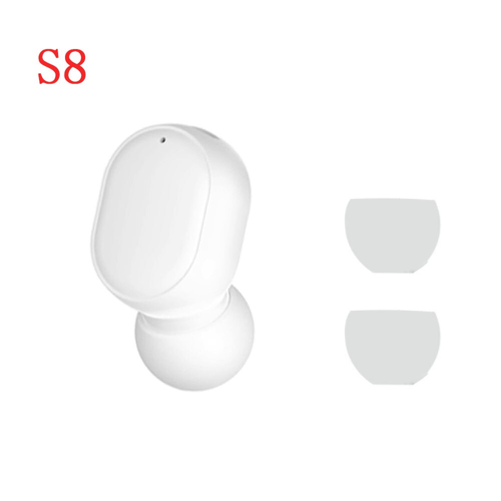 Mini 5,0 Bluetooth Drahtlose Kopfhörer Ohrhörer Sport Einzelnen in-ohr Headset Sport Kopfhörer Für iPhone 11 XR Xiaomi Redmi telefon: s8-Weiß