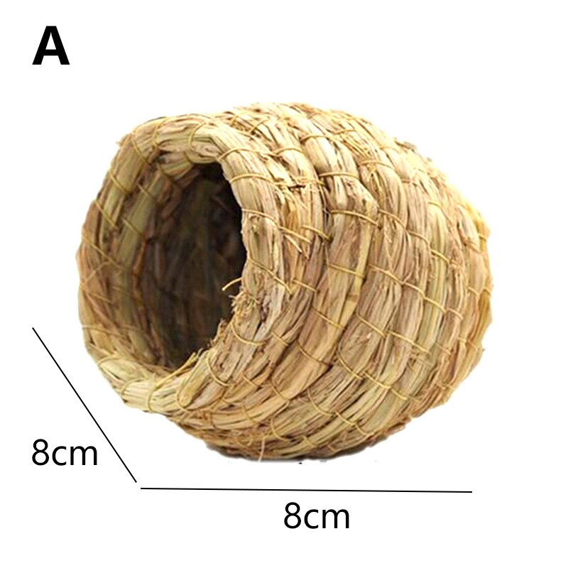 Nid d'oiseau naturel paille fait main/Pigeon oiseau maison perroquet nid chambre pour animaux de compagnie cour oiseau Cages ornement: A