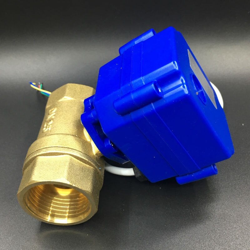 Brass DN25 Electric Actuator Valve Two Port BSP 1&#39;&#39; Motorised Ball Valve DC12V 2/3/5 Wires For Fan Coil Heating Water System