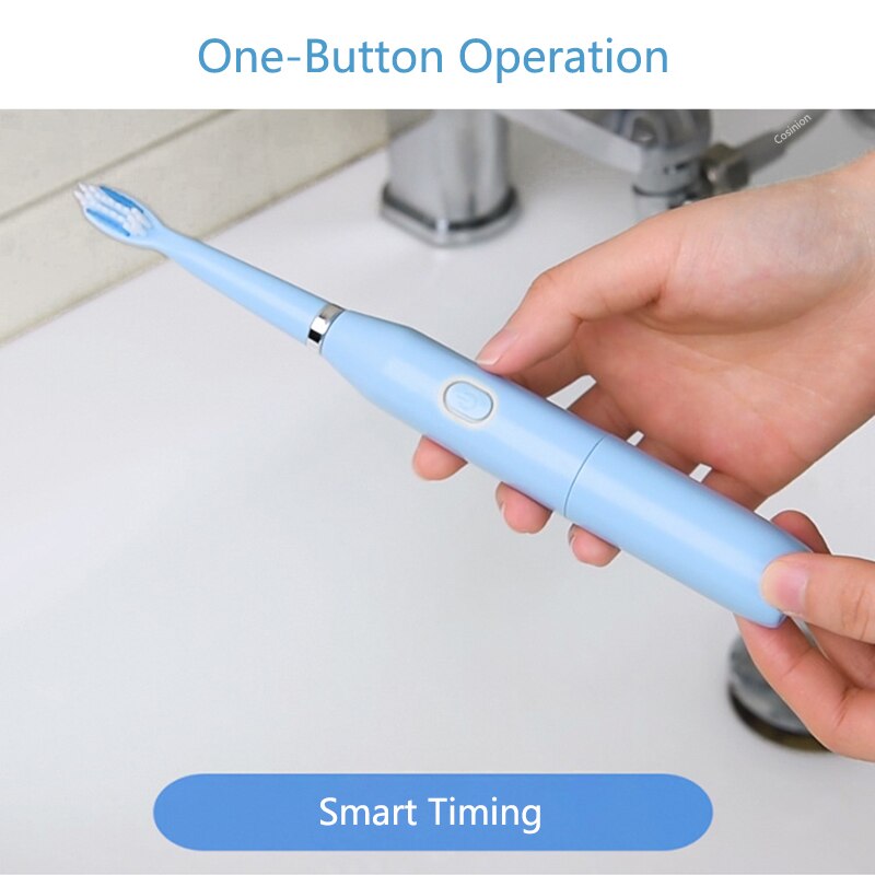 Ultrasonic Electric Toothbrush With 4PCS Replacement Brush Heads 32000 High Frequency Sonic Vibration IPX7 Waterproof Toothbrush