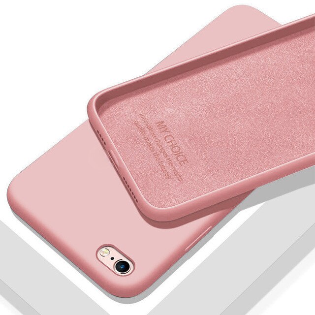 Dla iPhone SE 2020 przypadku miękkiego silikonu cieczy cukierkowe kolory anty-zadraśnięcie matowy TPU pokrywa dla iPhone SE2 se 2 przypadku 4.7 ''szczupły funda: różowy