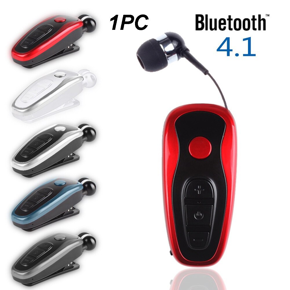 Q7 Wireless Convenient Bluetooth 4.1 Earphone Stereo Headset Voice Report In-Ear Retractable Wire Business Neck Clip