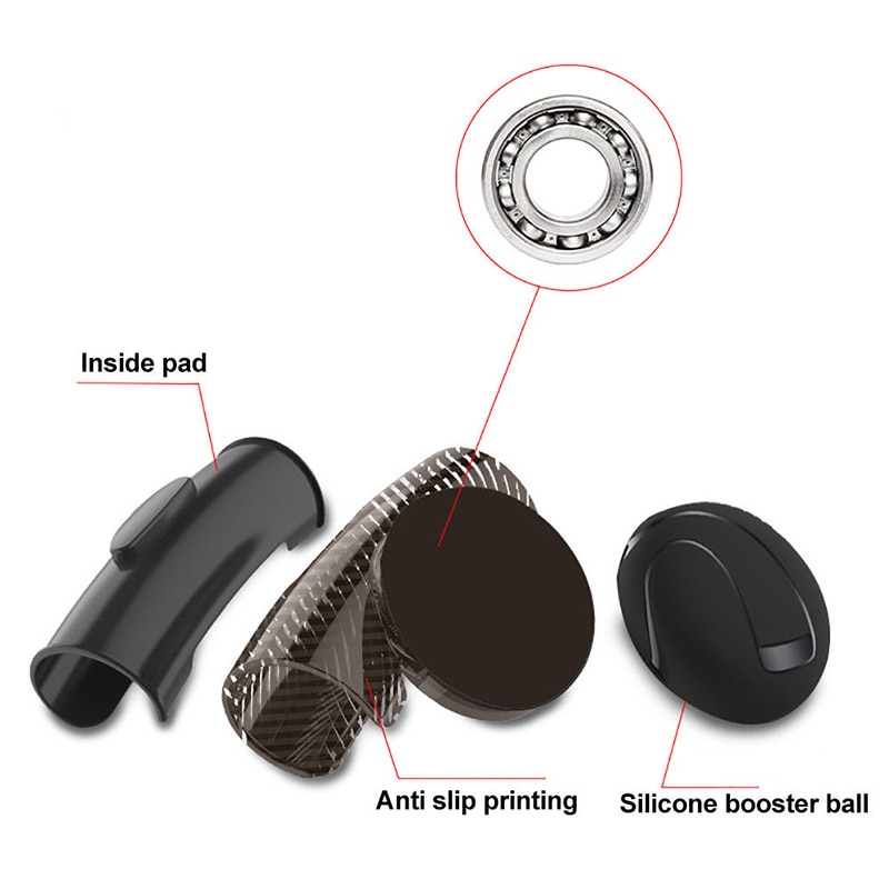 Auto stuurwiel booster zwart siliconen comfortabele flexibele draaiknop hulpstuk bedieningshendel grip 85 x 55mm