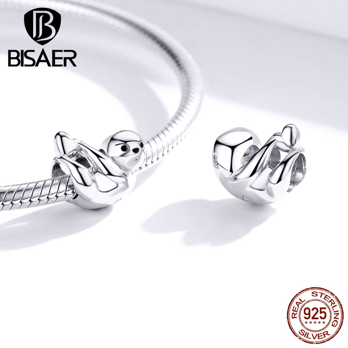 Animal Beads BISAER 925 Sterling Silver Lazy Sloth Beads Charms fit for Original Bracelets Silver 925 Jewelry EFC109