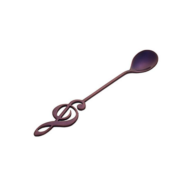 1Pcs Stainless Steel Spoon Musical Notes Coffee Spoon Ice Cream Dessert Tea Spoon Stirring Spoon Tableware Kichen Accessories: 05