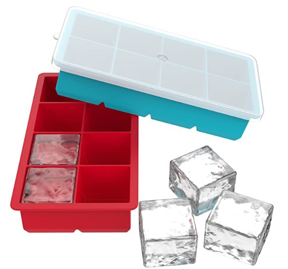 DM 1pcs Multicolored Ice Tray Ice Mould Silicone PP TPE Flexible Excellent Summer Kitchen Using: RED