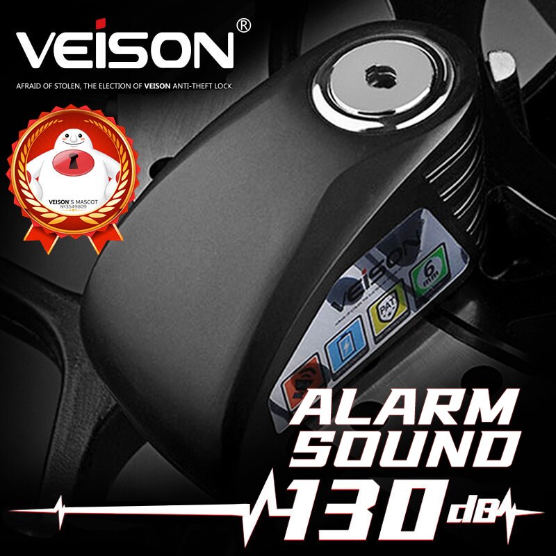 VEISON 130dB Motorrad Alarm Fahrrad sperren Anti-diebstahl Vorhängeschloss Zubehör Motorrad Fahrrad Rabatt sperren Quad sperren Legierung Rolle